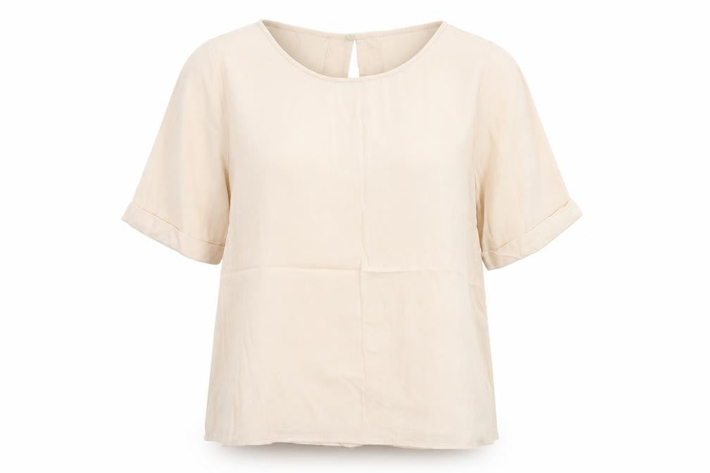 Womens UK Size 12 Monsoon Beige Basic Blouse