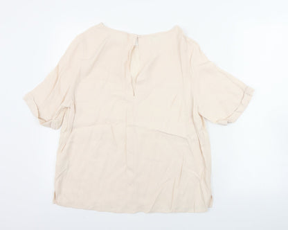 Womens UK Size 12 Monsoon Beige Basic Blouse