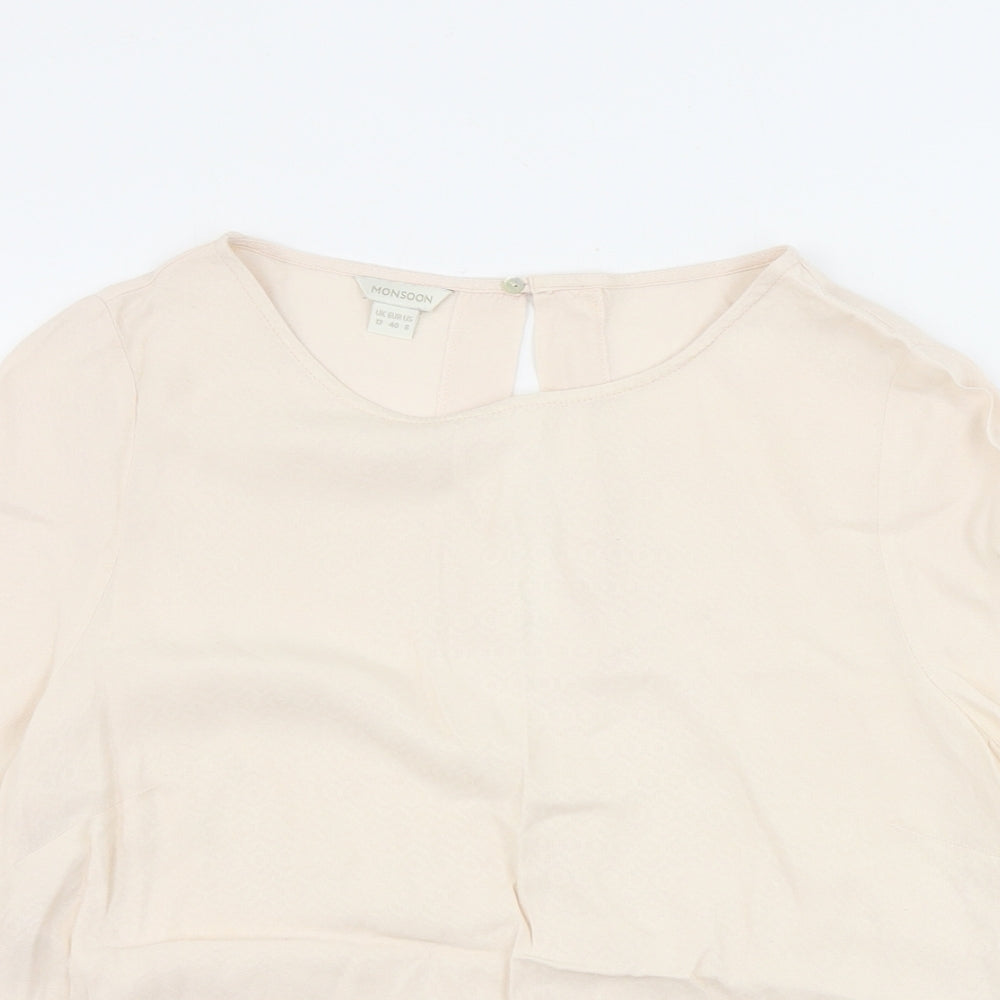 Womens UK Size 12 Monsoon Beige Basic Blouse