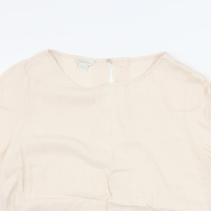 Womens UK Size 12 Monsoon Beige Basic Blouse