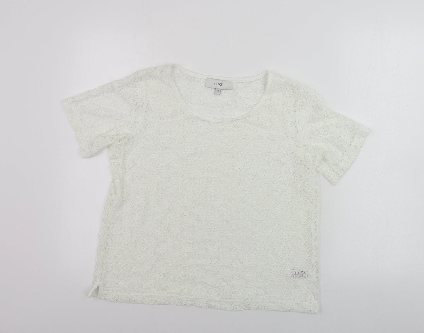 Womens UK Size 12 NEXT Ivory Basic T-Shirt