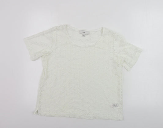 Womens UK Size 12 NEXT Ivory Basic T-Shirt