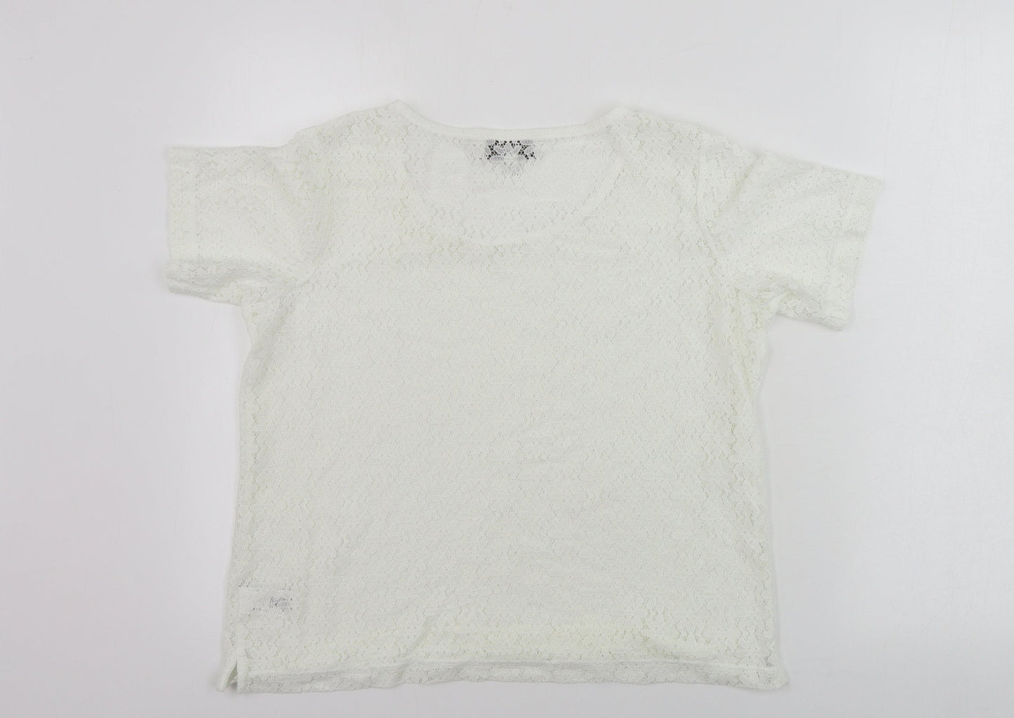 Womens UK Size 12 NEXT Ivory Basic T-Shirt