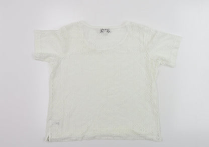 Womens UK Size 12 NEXT Ivory Basic T-Shirt