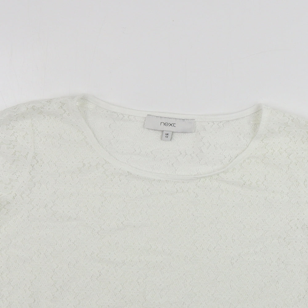 Womens UK Size 12 NEXT Ivory Basic T-Shirt