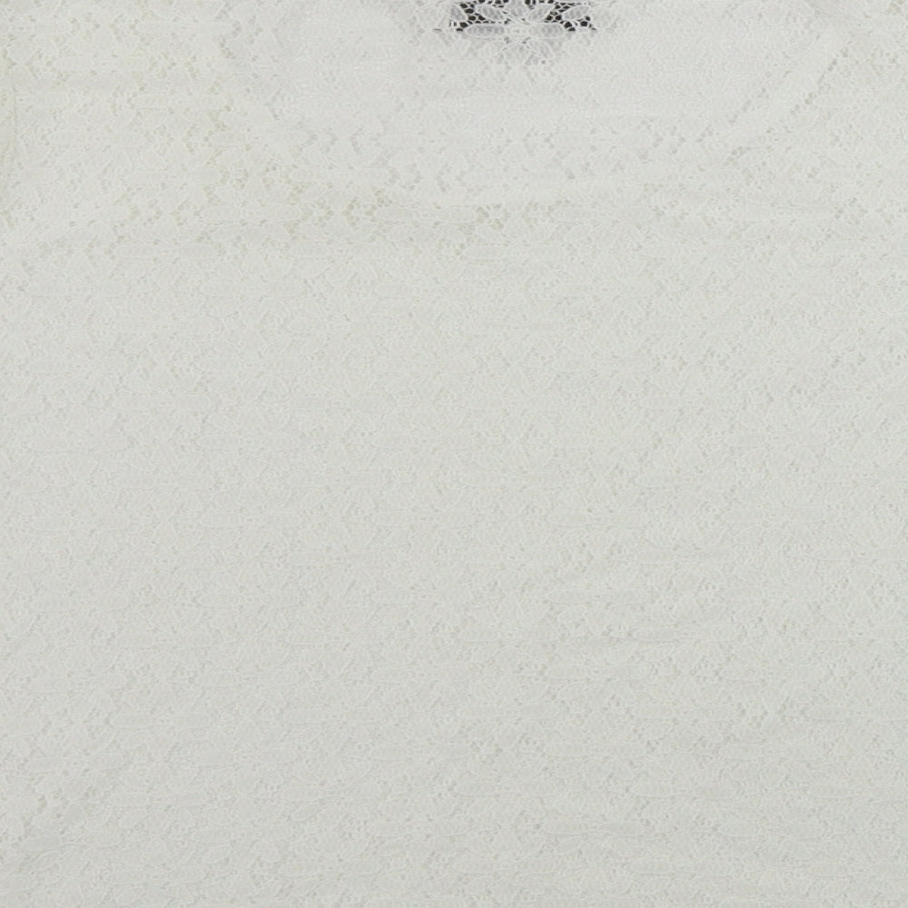 Womens UK Size 12 NEXT Ivory Basic T-Shirt