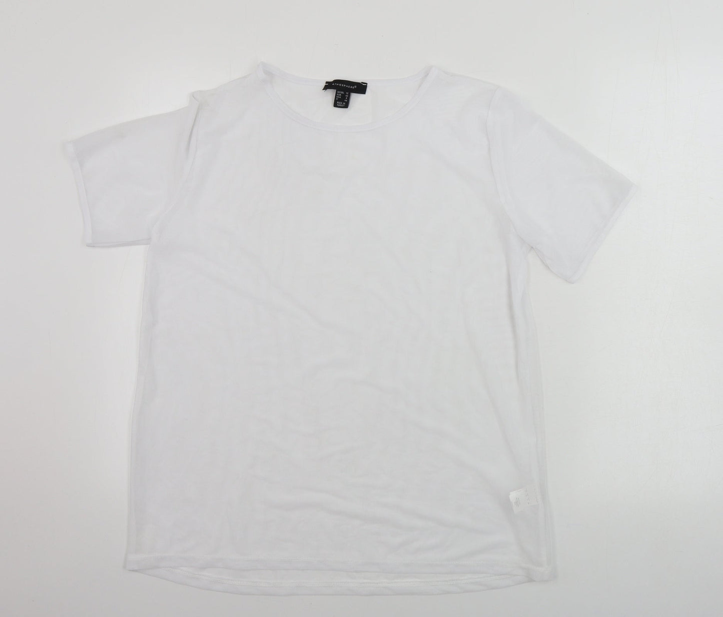 Womens UK Size 12 Atmosphere White Basic T-Shirt