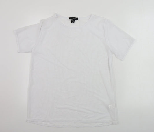 Womens UK Size 12 Atmosphere White Basic T-Shirt