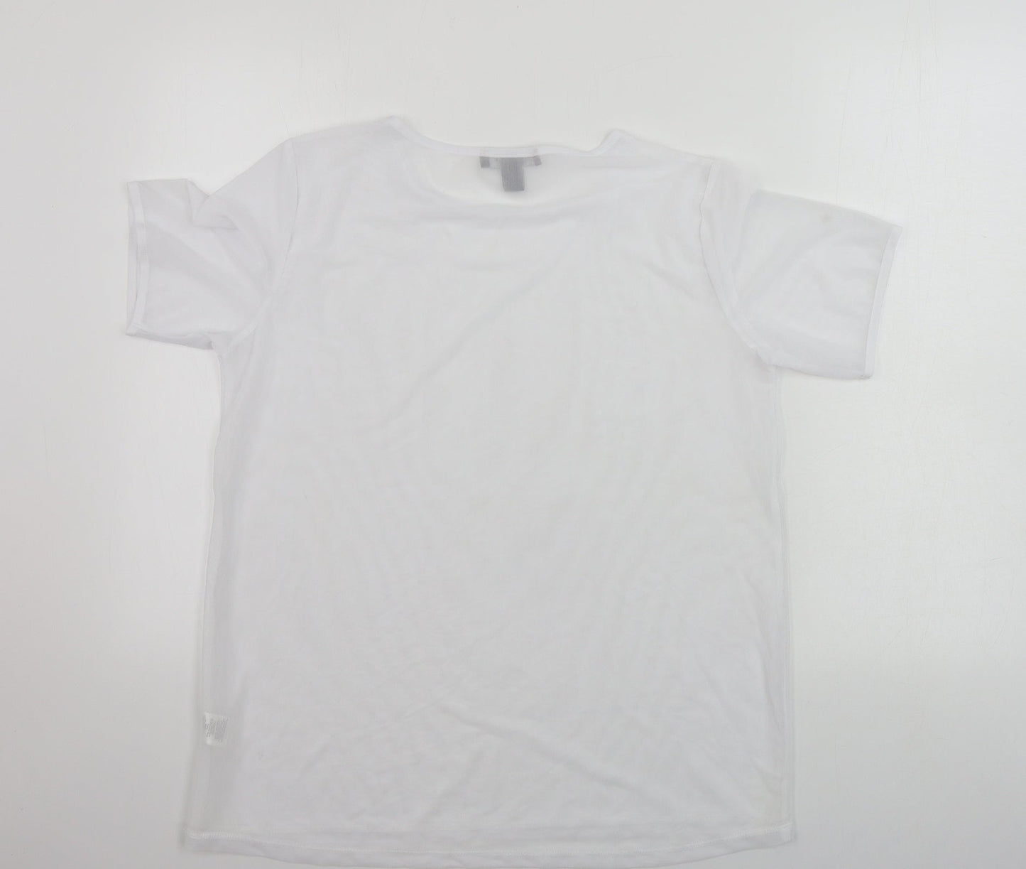 Womens UK Size 12 Atmosphere White Basic T-Shirt