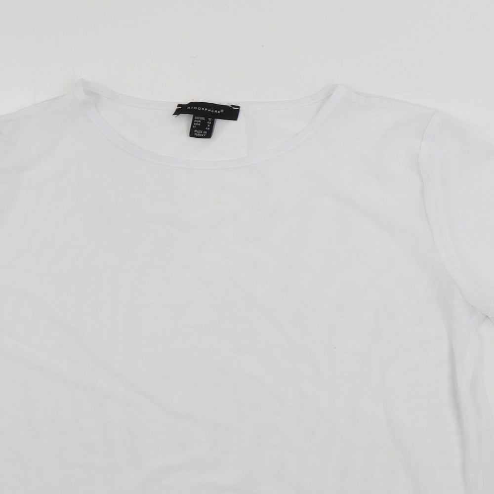 Womens UK Size 12 Atmosphere White Basic T-Shirt