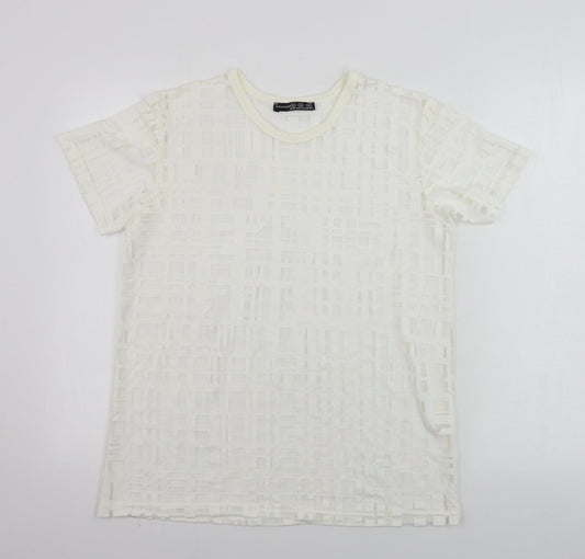 Womens UK Size 12 Atmosphere Beige Basic T-Shirt