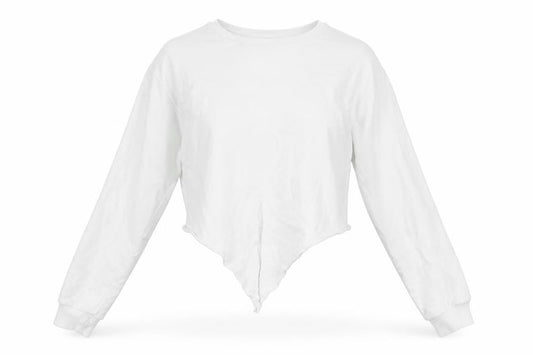 Front view of Miss Selfridge women’s white jumper, size UK 12