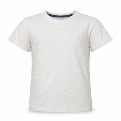 Front view of Demo boys’ white basic t-shirt, size 7-8, years
