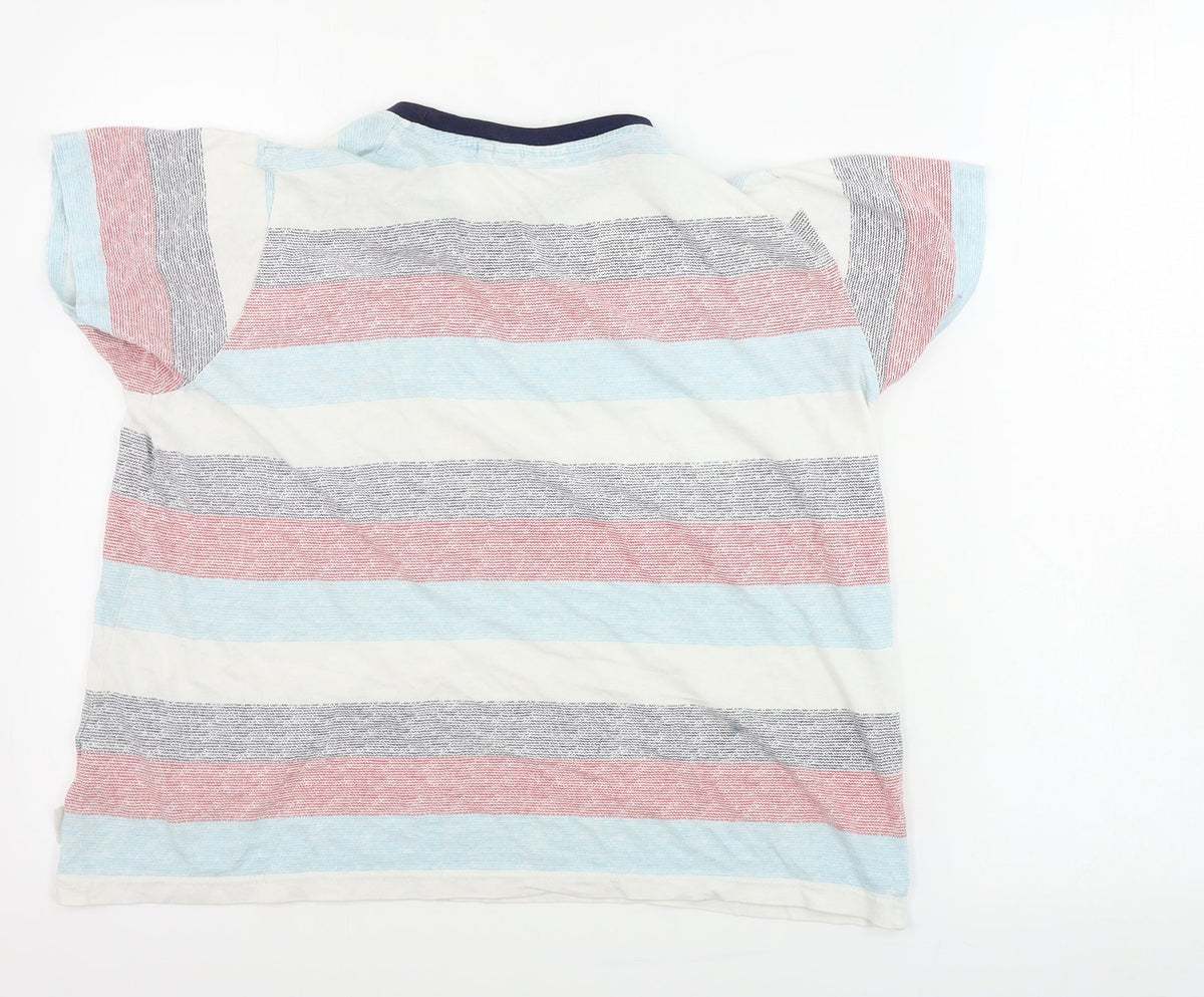 Back view of Lee Cooper girls’ white striped basic t-shirt, size 13, years