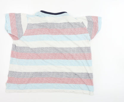 Back view of Lee Cooper girls’ white striped basic t-shirt, size 13, years