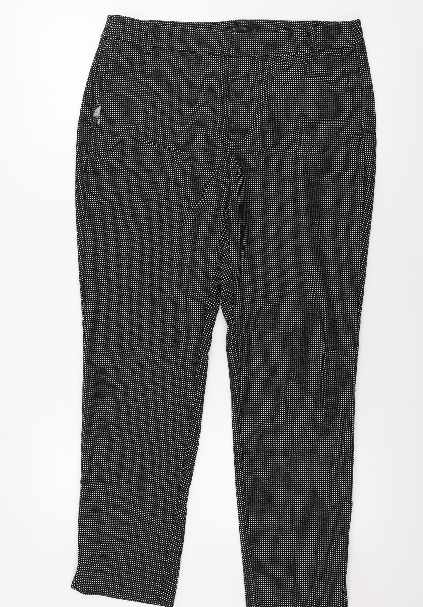 Womens UK Size 8 Zara Regular Fit  Black Trousers