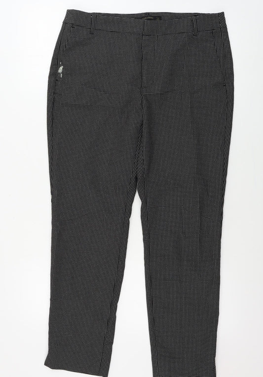 Womens UK Size 8 Zara Regular Fit  Black Trousers