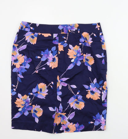 The Limited  Womens Blue Floral  Bandage Skirt Size 10