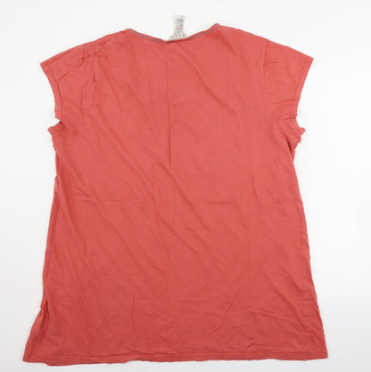Back view of Avon women’s red top pyjama top, size UK 16