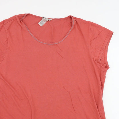 Close-up detail of Avon women’s red top pyjama top, size UK 16