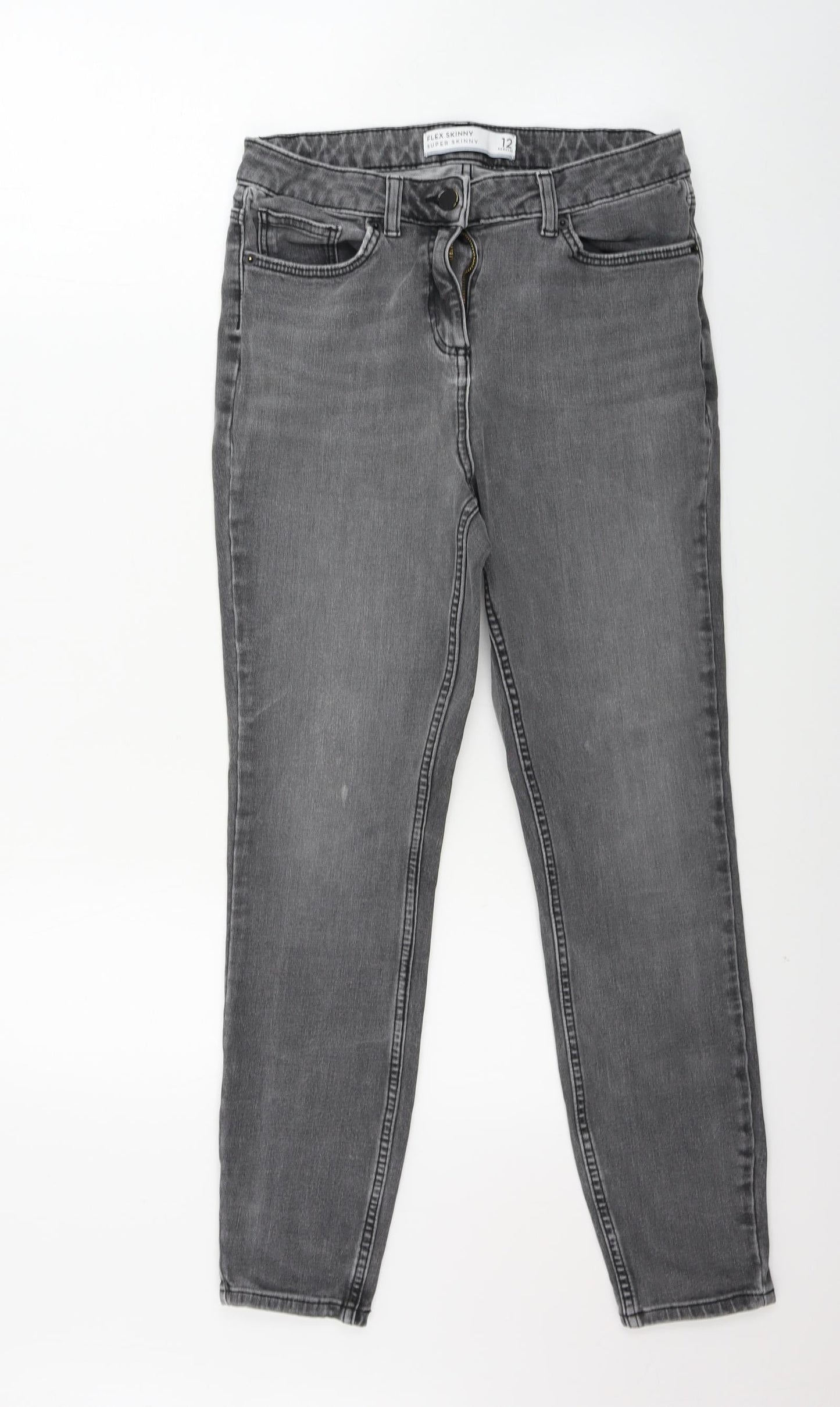 NEXT  Womens Grey   Straight Jeans Size 12 L23 in