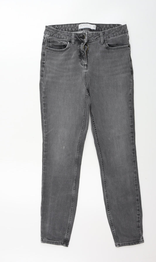 NEXT  Womens Grey   Straight Jeans Size 12 L23 in