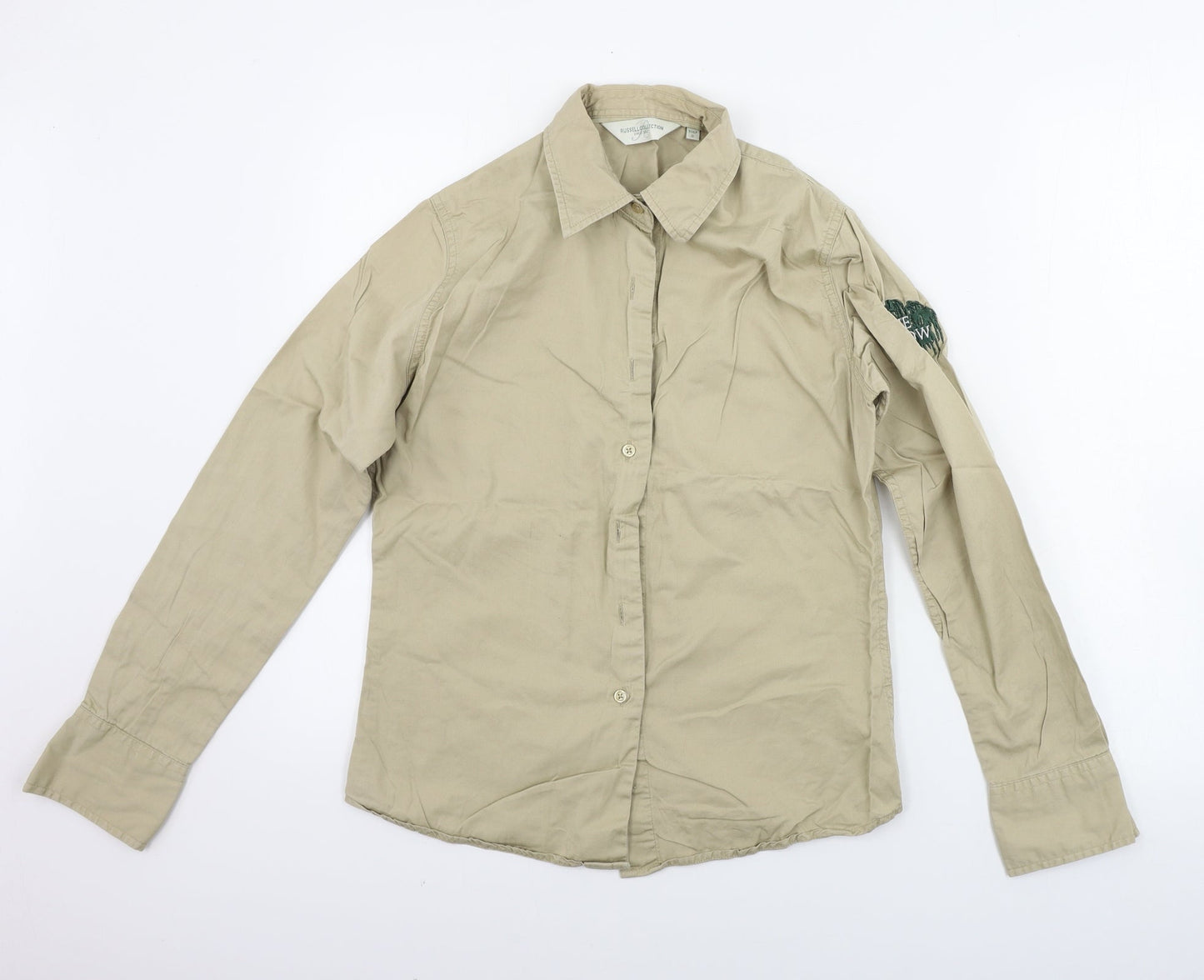 Russell Collection  Mens Beige    Button-Up Size S