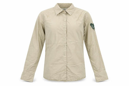 Mens UK Size S Russell Collection Beige  Button-Up Long Sleeve Casual Shirt