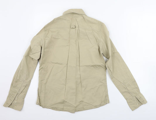 Russell Collection  Mens Beige    Button-Up Size S