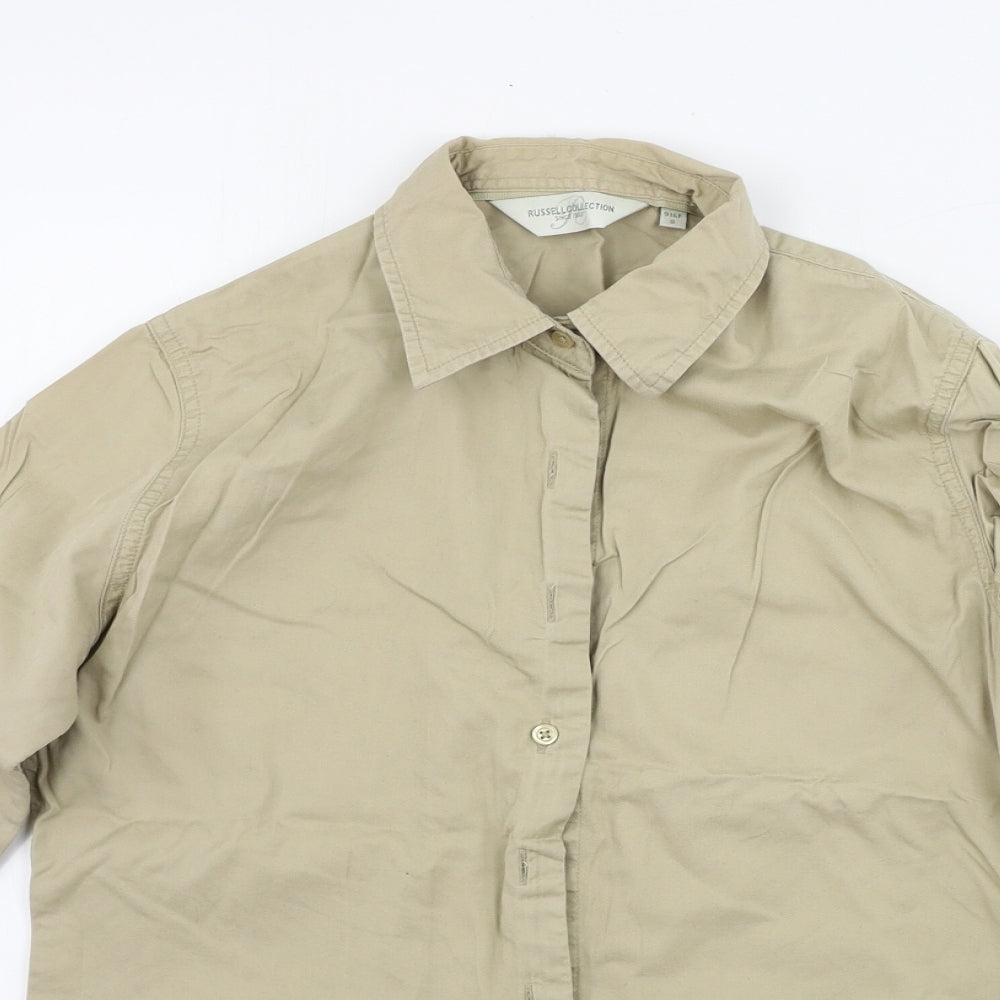 Russell Collection  Mens Beige    Button-Up Size S