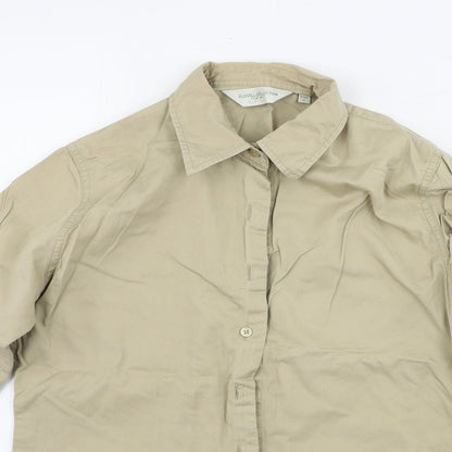 Russell Collection  Mens Beige    Button-Up Size S