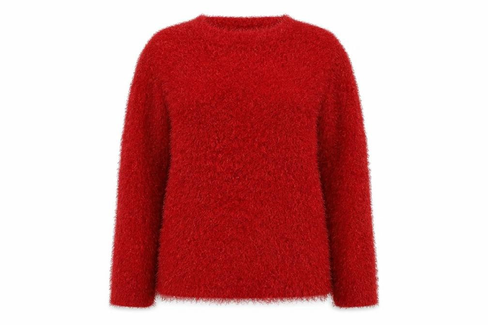 Front view of Damart women’s red jumper, size L