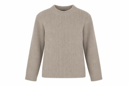 Front view of New Look women’s beige pullover sweatshirt, size UK 10