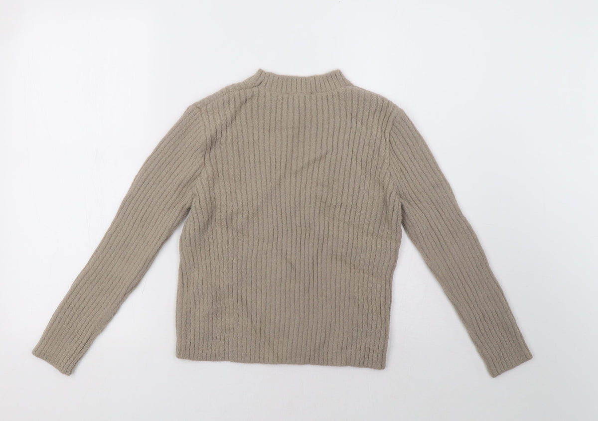 Back view of New Look women’s beige pullover sweatshirt, size UK 10