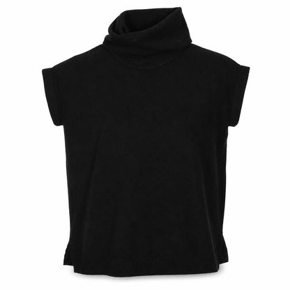 Front view of F&F women’s black knit pullover sweatshirt, size UK 12