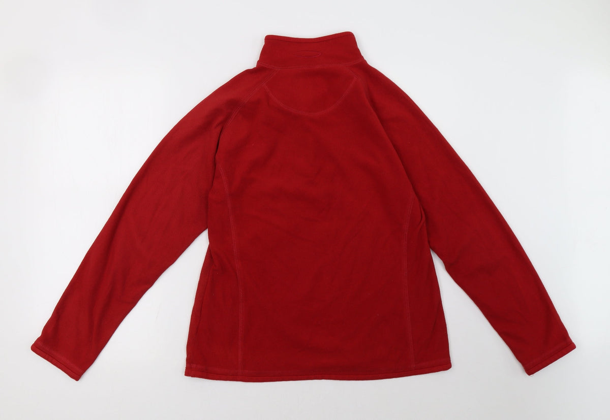 Back view of Mountain Life women’s red pullover sweatshirt, size UK 12