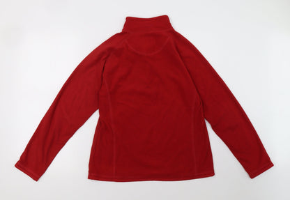 Back view of Mountain Life women’s red pullover sweatshirt, size UK 12