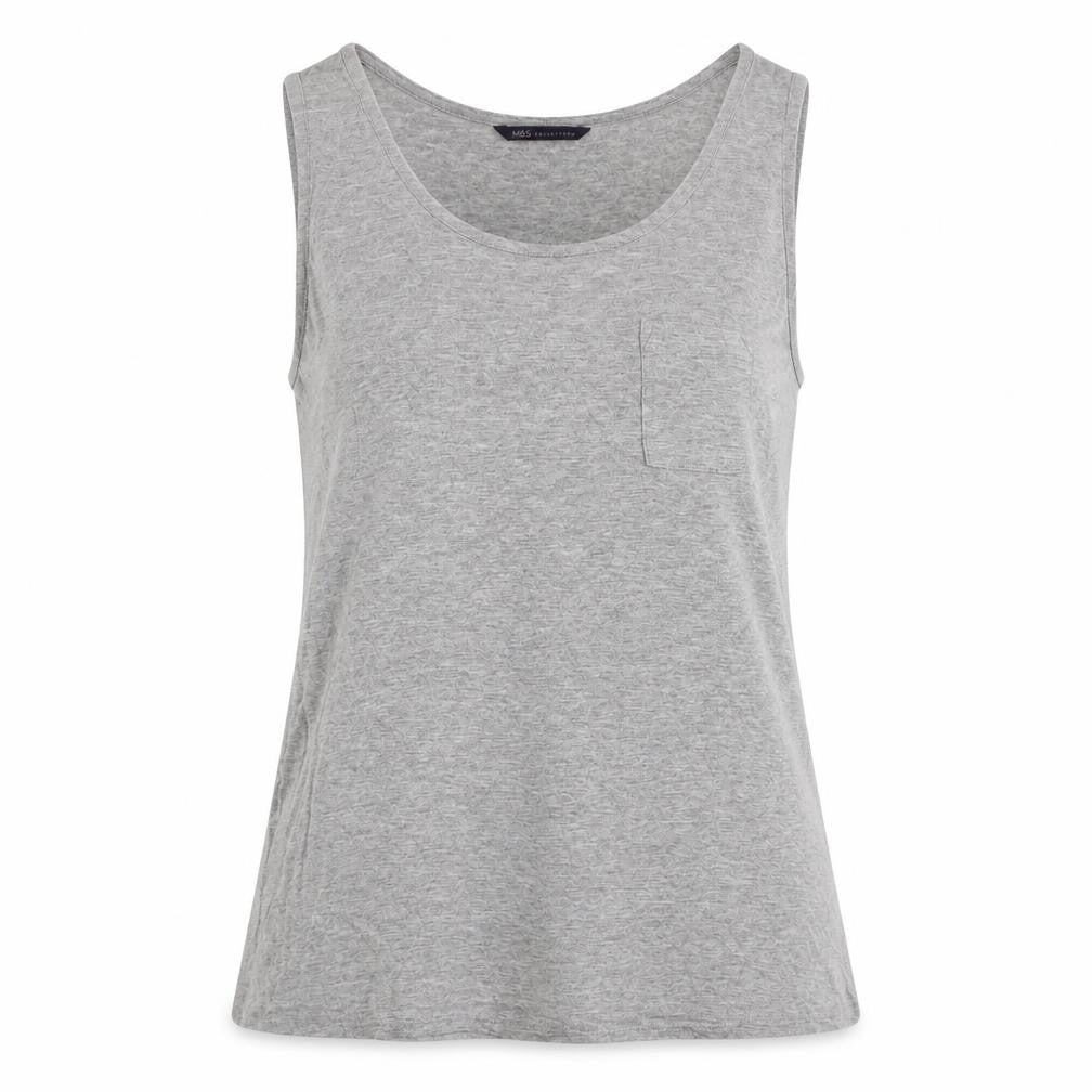 Womens UK Size 10 Marks and Spencer Grey Basic Tank