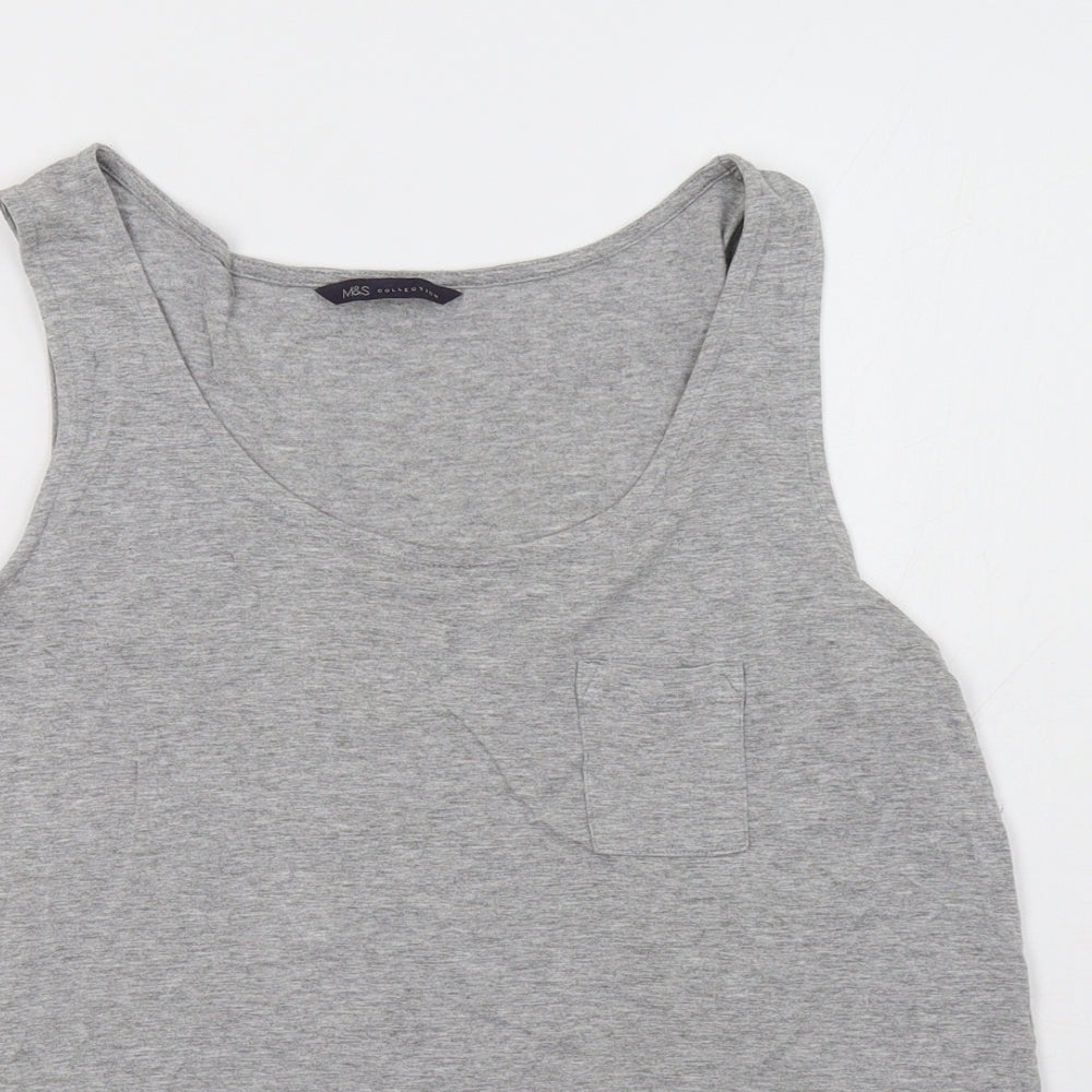Womens UK Size 10 Marks and Spencer Grey Basic Tank