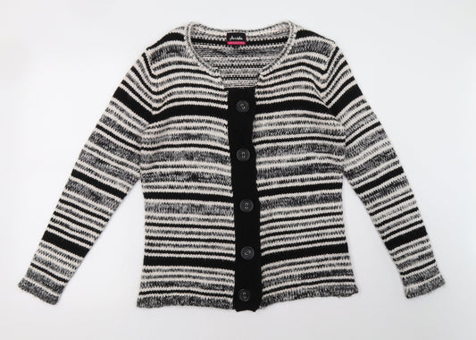arista Womens Grey Geometric  Cardigan Jumper Size 14