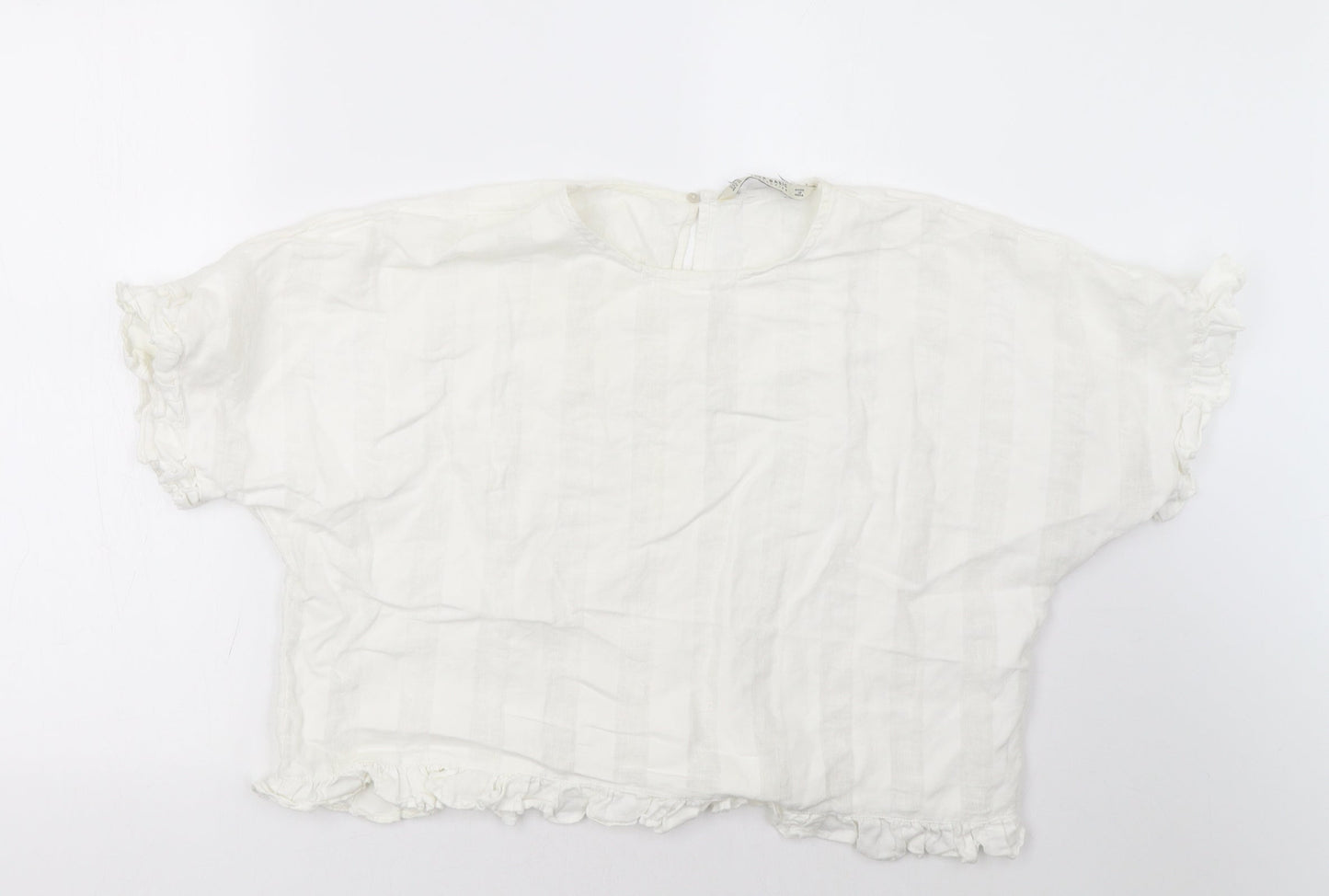 Womens UK Size M Zara White Basic T-Shirt