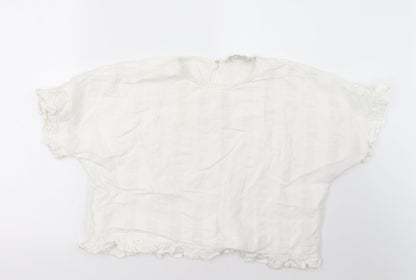 Womens UK Size M Zara White Basic T-Shirt