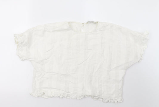 Womens UK Size M Zara White Basic T-Shirt