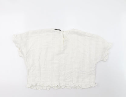 Womens UK Size M Zara White Basic T-Shirt
