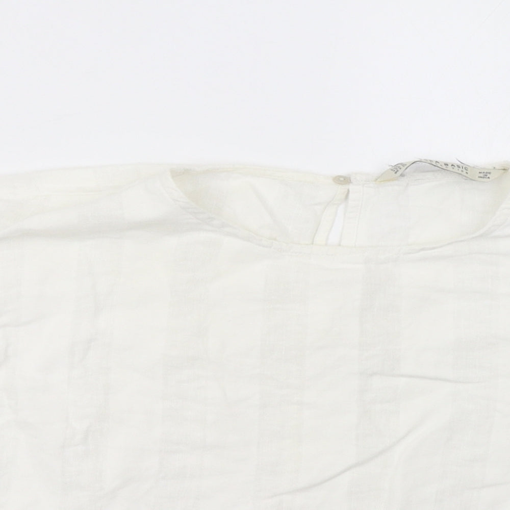 Womens UK Size M Zara White Basic T-Shirt