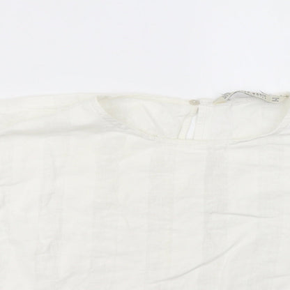 Womens UK Size M Zara White Basic T-Shirt