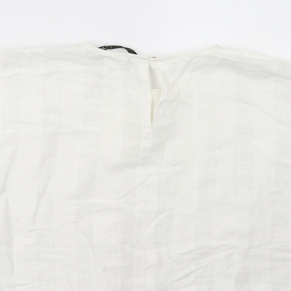 Womens UK Size M Zara White Basic T-Shirt