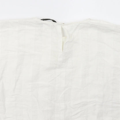 Womens UK Size M Zara White Basic T-Shirt
