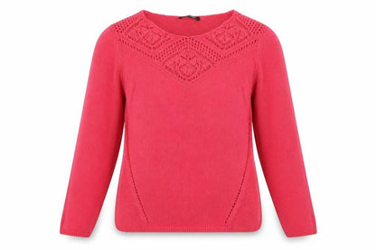Front view of Kaleidoscope women’s pink pullover sweatshirt, size UK 14