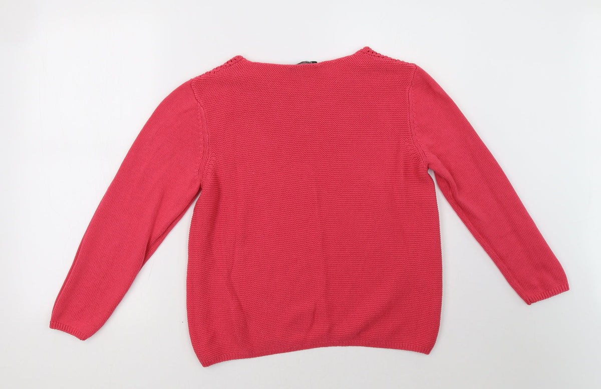 Back view of Kaleidoscope women’s pink pullover sweatshirt, size UK 14